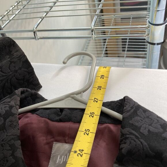 J Jill Women's‎ Gray Jacquard Floral Jacket Size 12 Retro Textured Elegant Boho - Picture 13 of 13